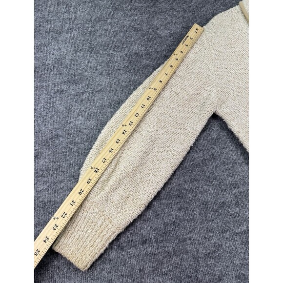 Vintage 80s Sideffects of CA Open Cardigan Sweater Size L Cream Textured Bouclé - Picture 6 of 8